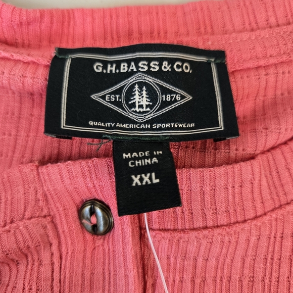 NWT G.H. Bass Textured Henley - Picture 2 of 11